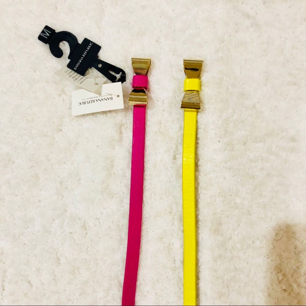 Set of 2 Banana Republic Belts with Gold Buckle